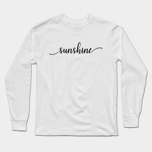 Sunshine Word in Black and White Long Sleeve T-Shirt